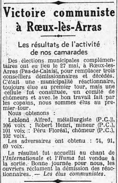 Journal résultat d'élection